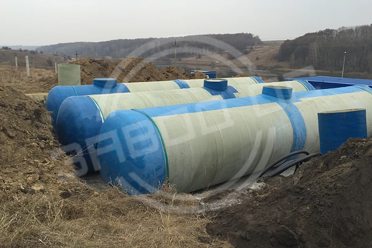Накопительные резервуары для воды из стеклопластика горизонтальные