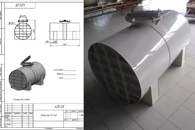 Емкость для хранения питьевой воды на куб